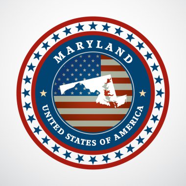 maryland Haritası ile etiketleyin, vektör