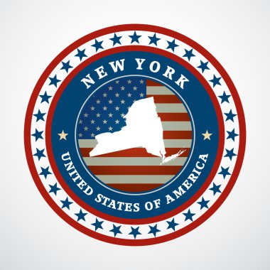 new york Haritası ile etiketleyin, vektör