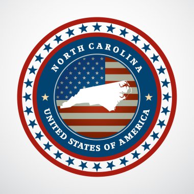 Kuzey carolina Haritası ile etiketleyin, vektör