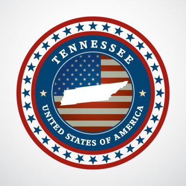 tennessee Haritası ile etiketleyin, vektör