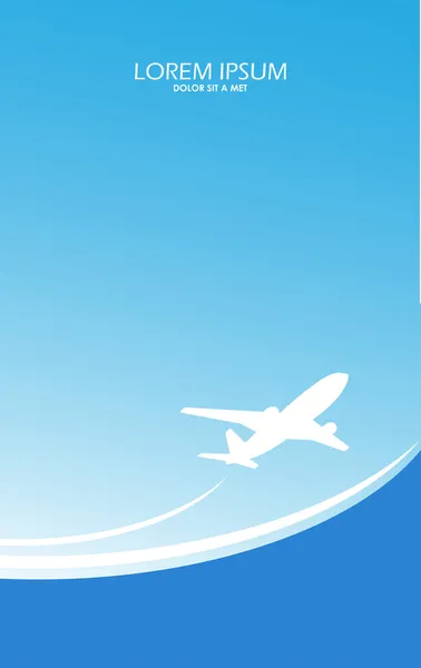 Utazás repülőgép jegy kék vektor háttér — Stock Vector