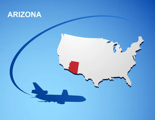 Arizona på usa karta — Stock vektor