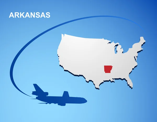 Arkansas på usa karta — Stock vektor