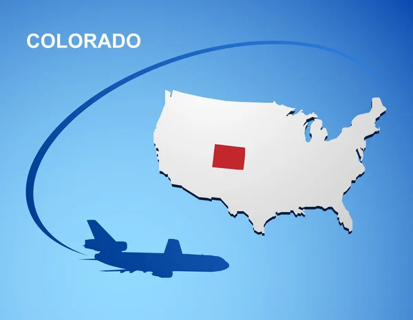 Colorado op de kaart van de v.s. — Stockvector