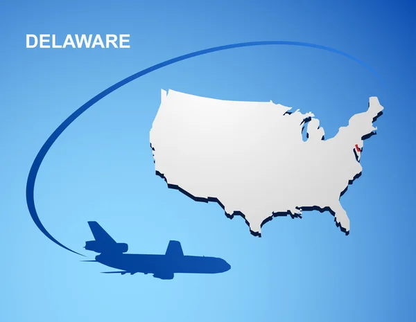Delaware no mapa dos EUA — Vetor de Stock