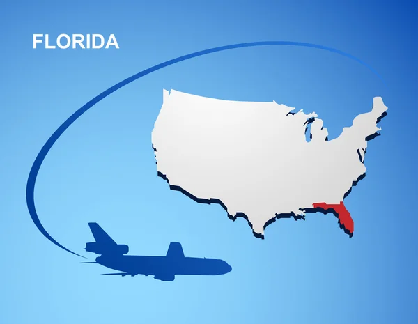 Florida on USA map — Stock Vector
