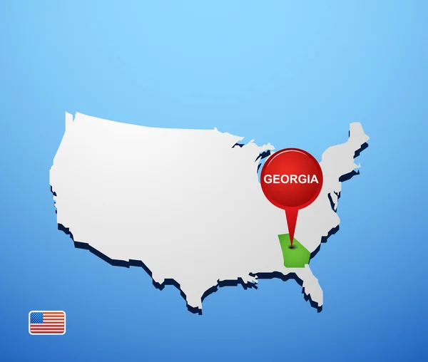 Georgia on USA map — Stock Vector