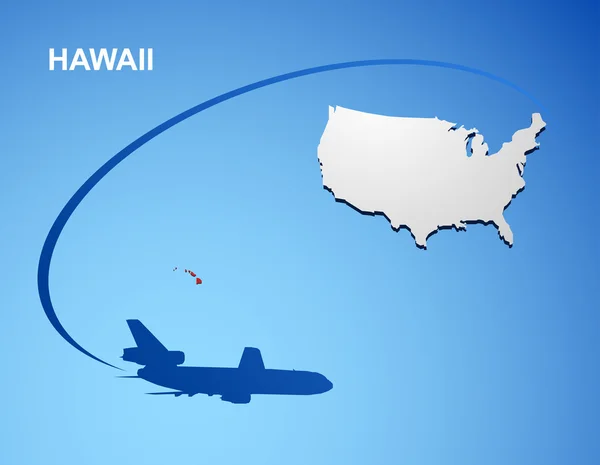Hawaï sur la carte USA — Image vectorielle