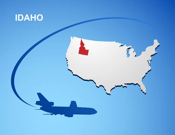 Idaho no mapa dos EUA — Vetor de Stock