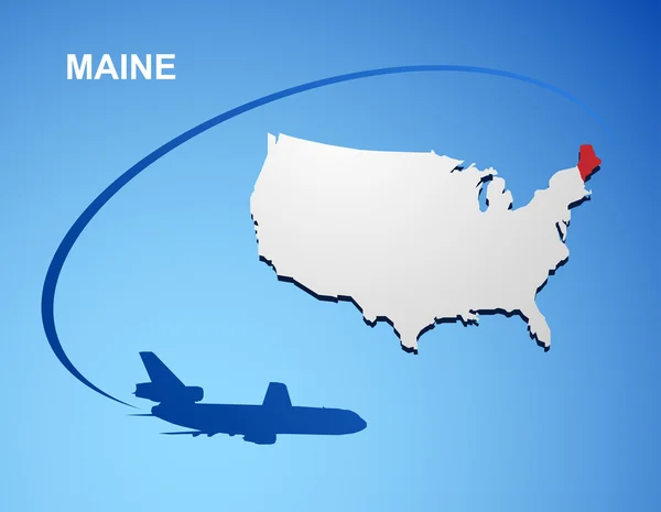 Maine sur la carte des USA — Image vectorielle
