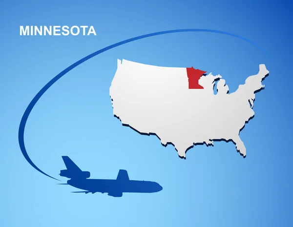 Minnesota en Estados Unidos mapa — Archivo Imágenes Vectoriales