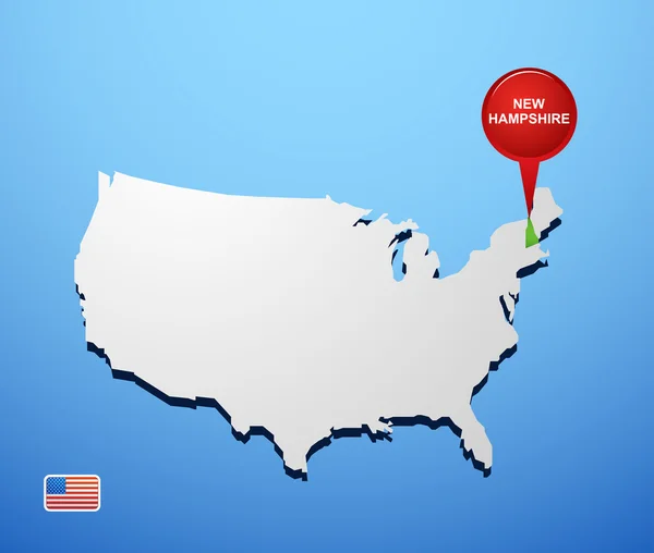 Nova Hampshire no mapa dos EUA —  Vetores de Stock