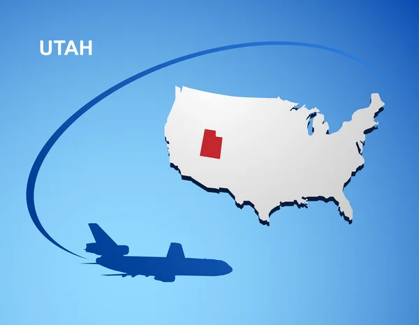 Utah på usa karta — Stock vektor