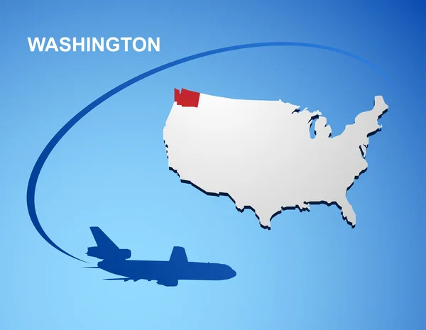 Вашингтон на карте США — стоковый вектор