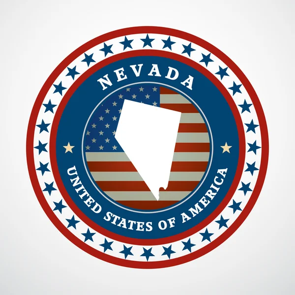 Label with map of Nevada, vector — Stock Vector