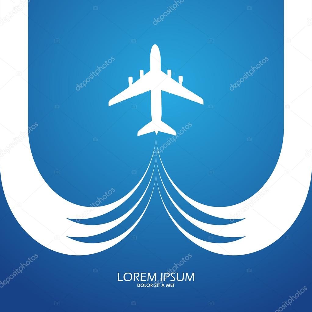 Airplane symbol vector