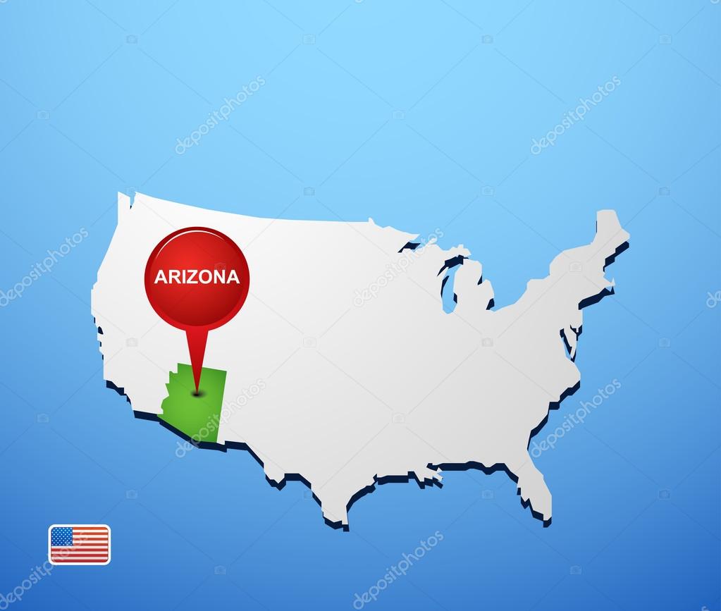 Arizona on USA map