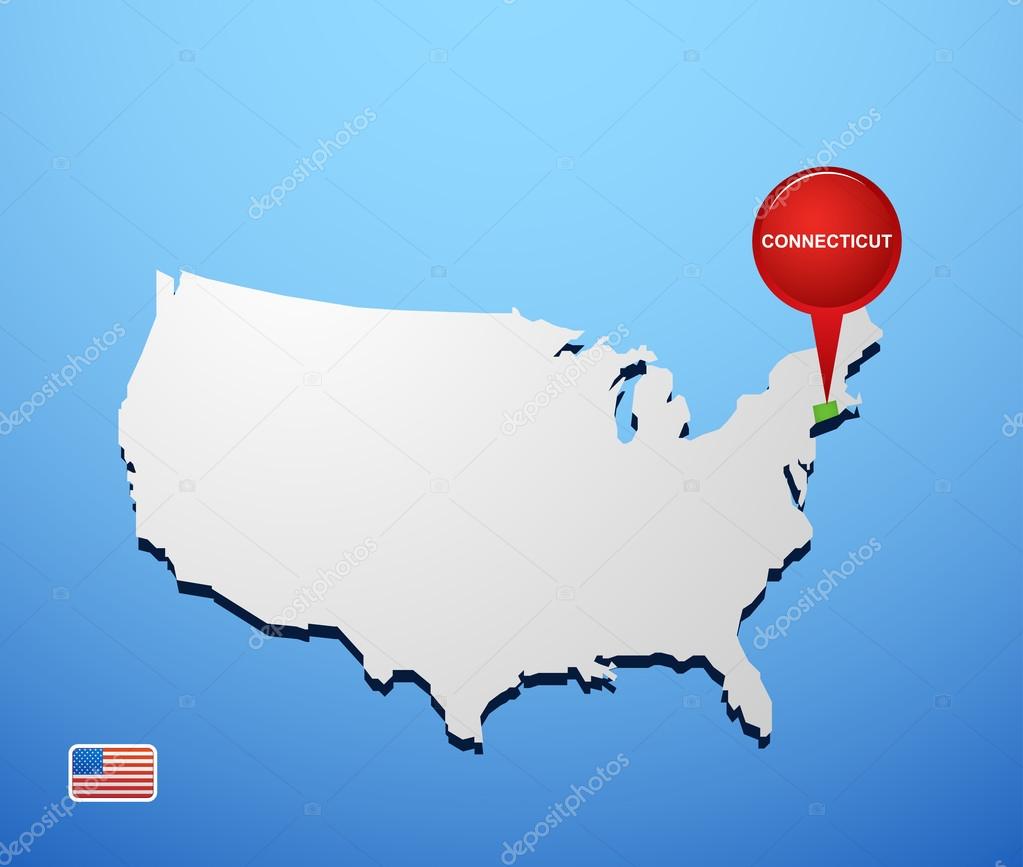 Connecticut on USA map