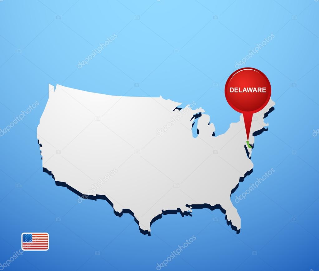Delaware on USA map