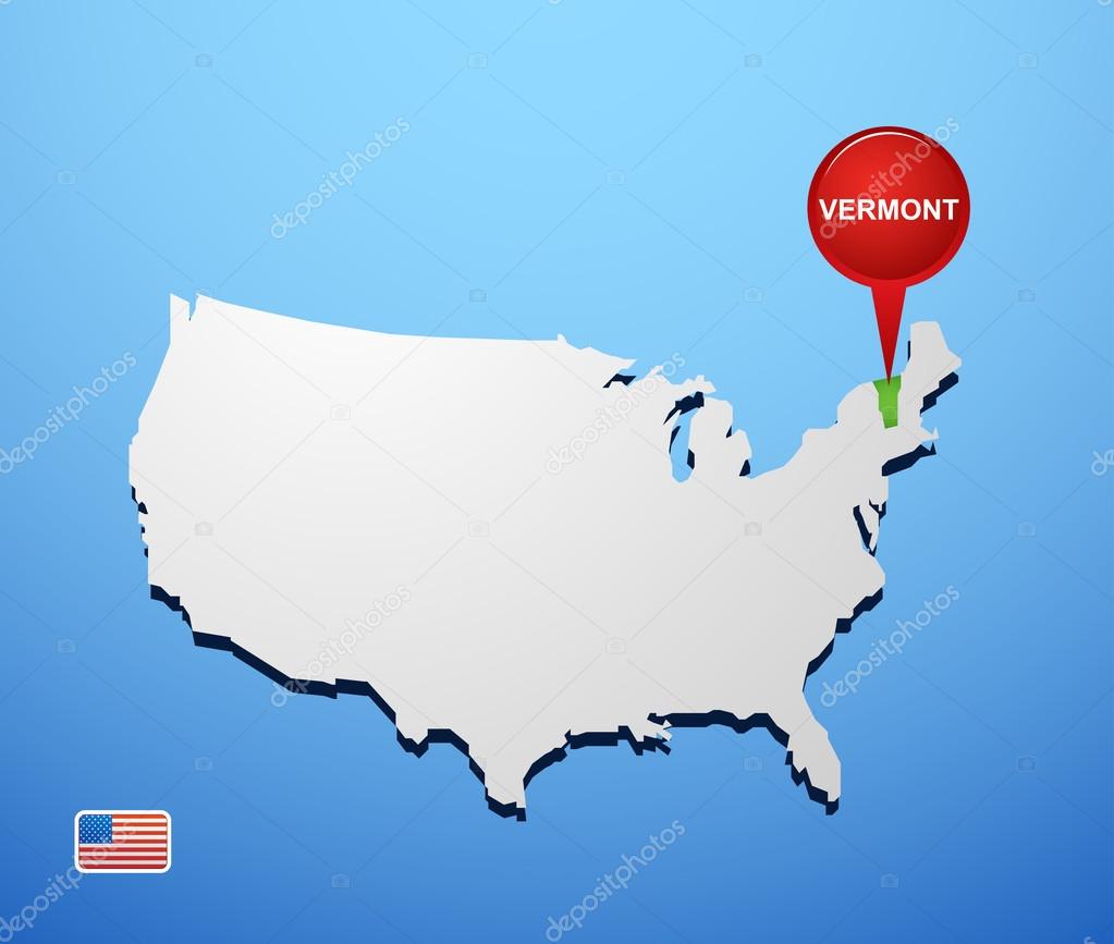 Vermont on USA map