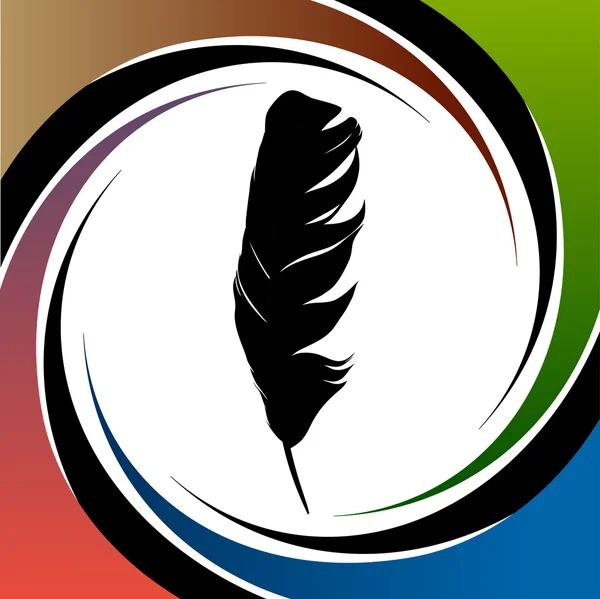 羽カリグラフィ用のペンのベクトルの背景 — ストックベクタ