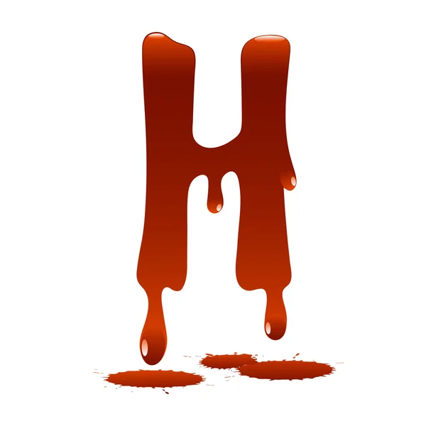 Letter H in the form of current liquid paint — Stock Vector