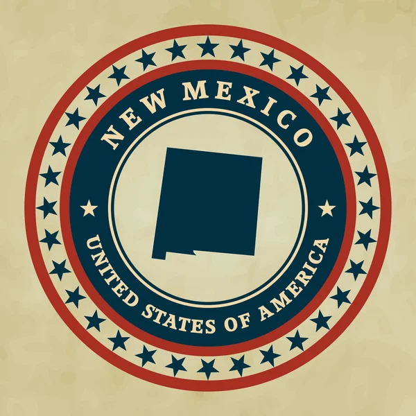 Etiqueta Vintage con mapa de Nuevo México, vector — Vector de stock