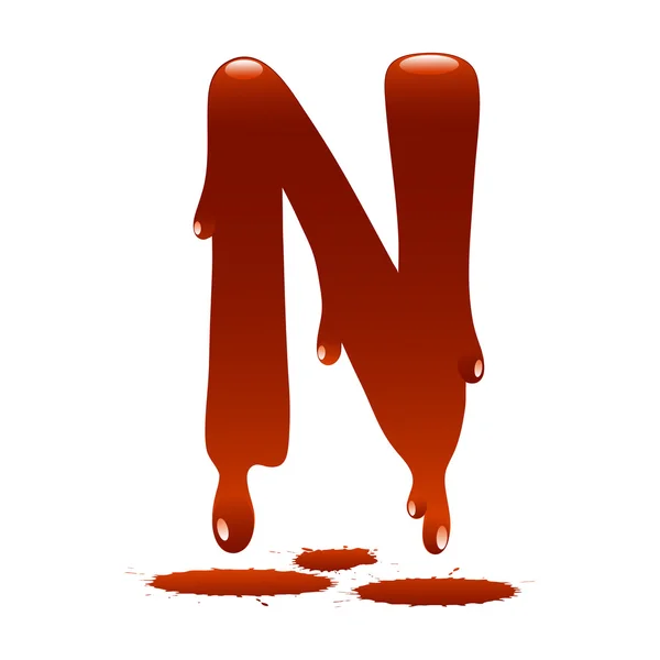Litera n w formie obecnej farby ciekłe — Wektor stockowy