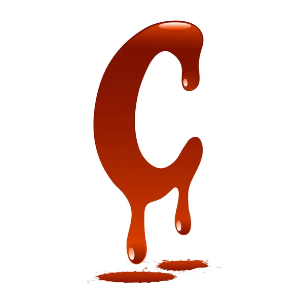 Letter C in the form of current liquid paint — Stock Vector