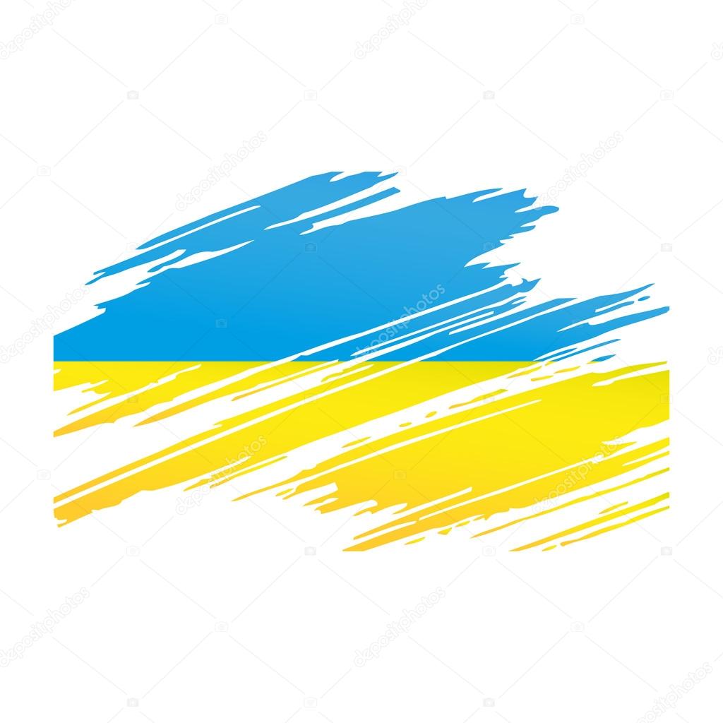 Flag Ukraine in the form traces brush