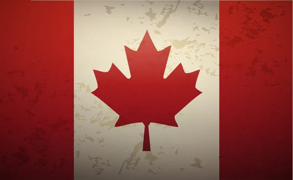 Flagga Kanada isolerade på grunge bakgrund — Stock vektor