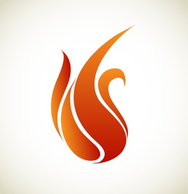 Beyaz arka plan vektör ateşe sembolleri