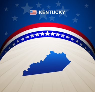 Kentucky harita vintage vektör arka plan