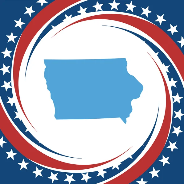 Étiquette avec la carte de Iowa, vecteur — Image vectorielle
