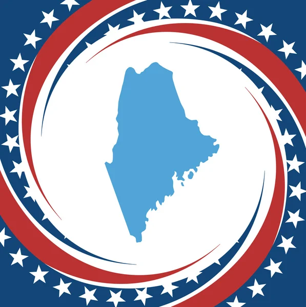Etichetta con mappa del Maine, vettore — Vettoriale Stock