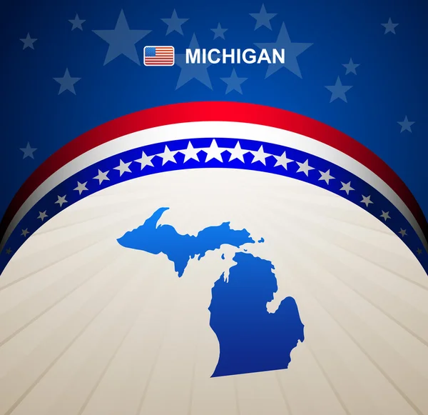 Michigan map vintage vektor hintergrund — Stockvektor