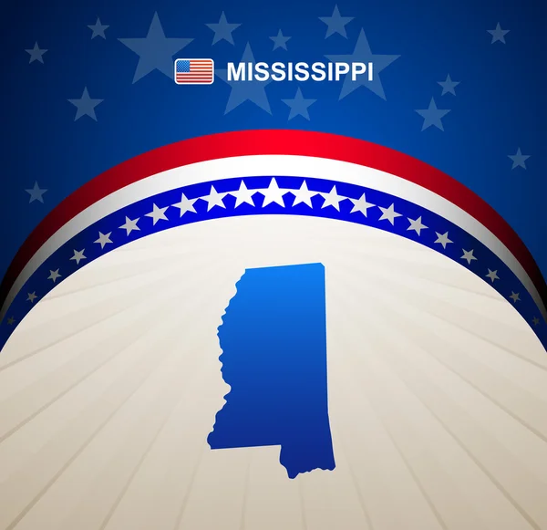 Mississippi harita vintage vektör arka plan — Stok Vektör