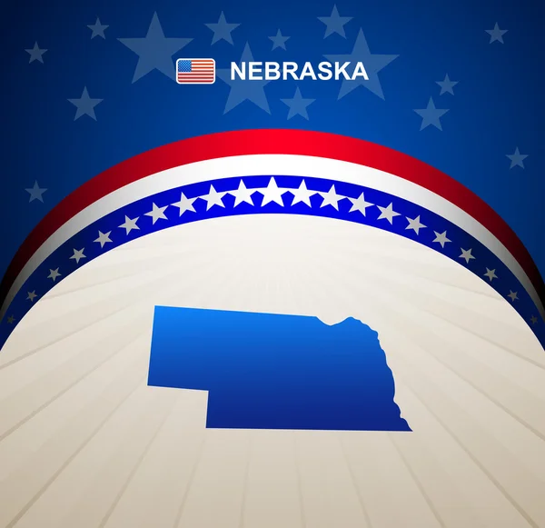 Plano de fundo vetorial do mapa de Nebraska — Vetor de Stock