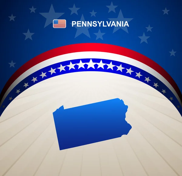 Pennsylvania kaart vector achtergrond — Stockvector