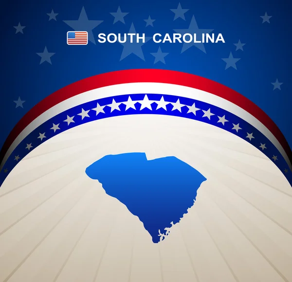 South Carolina Karte Vektor Hintergrund — Stockvektor