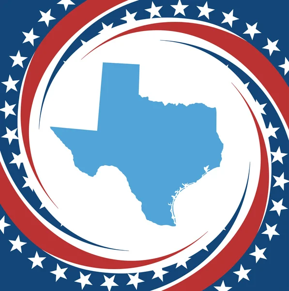 Rótulo com mapa de Texas, vetor —  Vetores de Stock