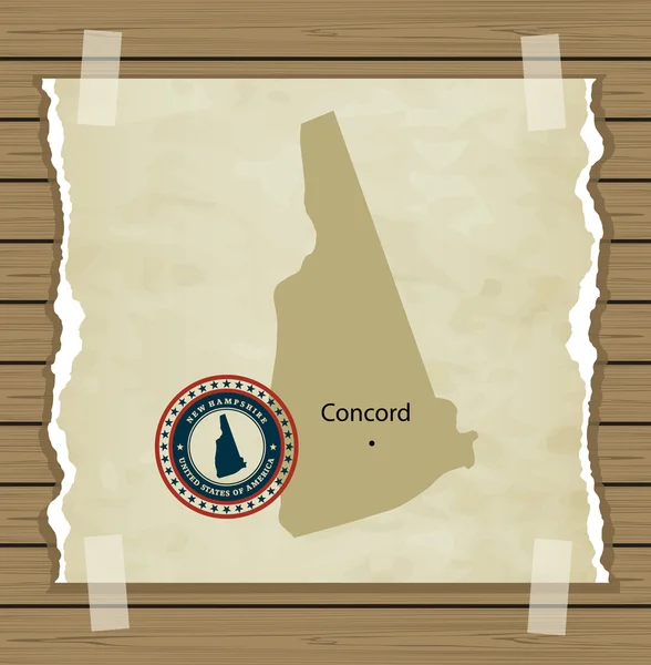 Nuevo Hampshire mapa con sello vintage — Archivo Imágenes Vectoriales