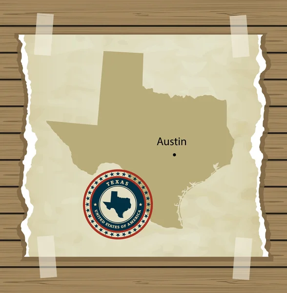 Mapa de Texas con sello de fondo vintage — Archivo Imágenes Vectoriales