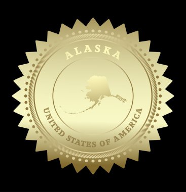 altın yıldız etiketi ile alaska Haritası