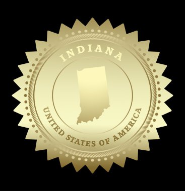 altın yıldız etiketi ile Indiana Haritası