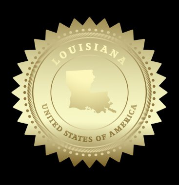 louisiana Haritası ile altın yıldız etiketi