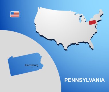 ABD harita harita devlet ile Pennsylvania
