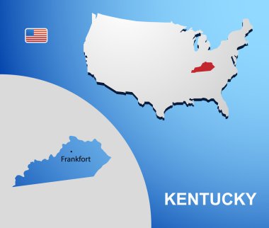 Kentucky harita devlet ile ABD harita üzerinde