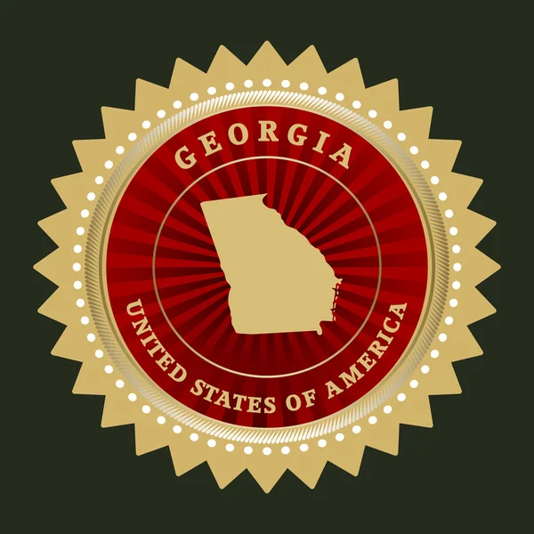 Star label with map of Georgia — Stock Vector