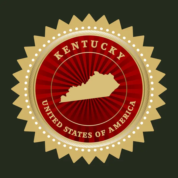 Rótulo de estrela com mapa de Kentucky —  Vetores de Stock